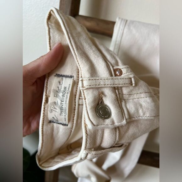 Free People Beige High Rise Skinny Jeans 24 - Picture 6 of 9